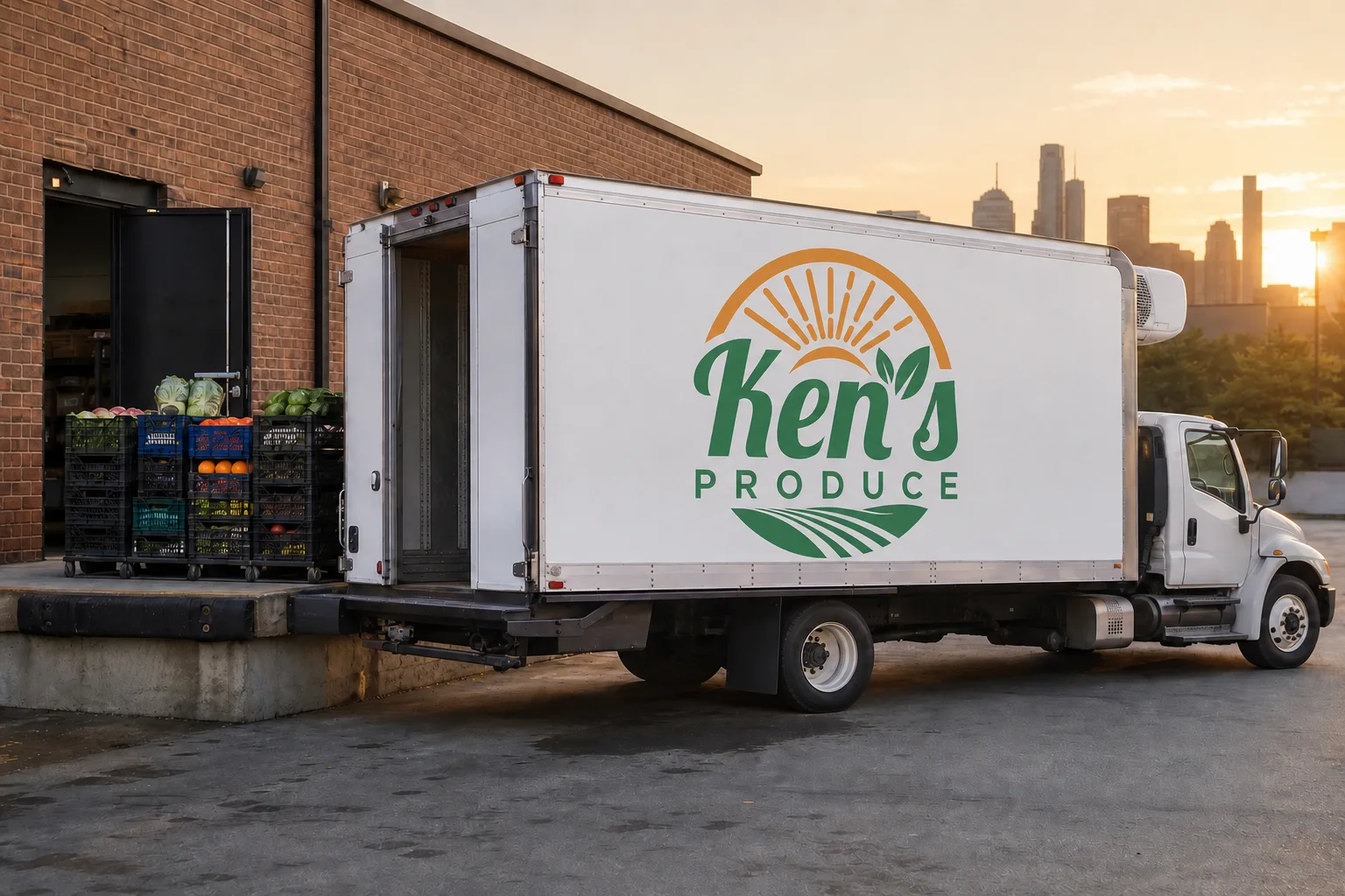 Freshzilla refrigerated truck at an international loading dock