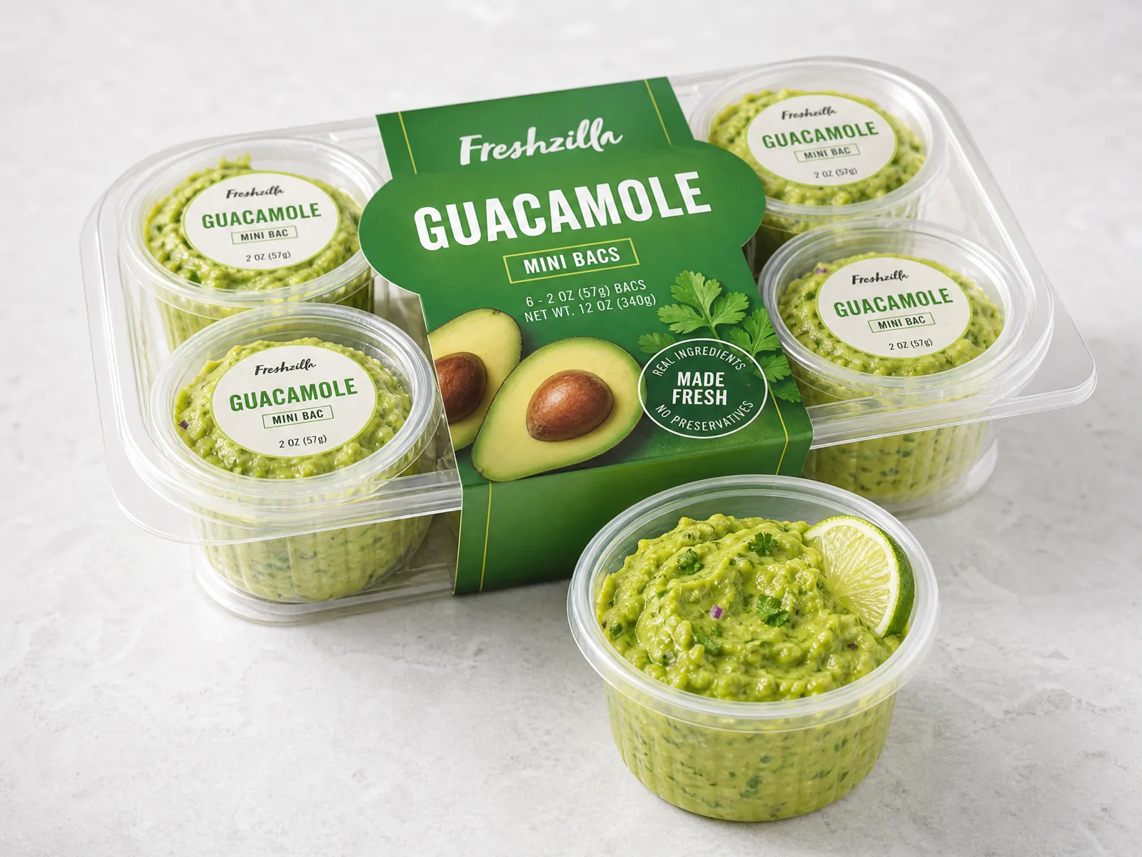 Mini Tubs of Guacamole